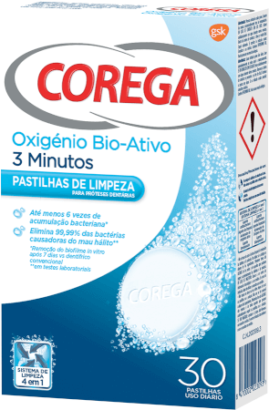 Corega Bio Activo Pastilhas Prótese x30
