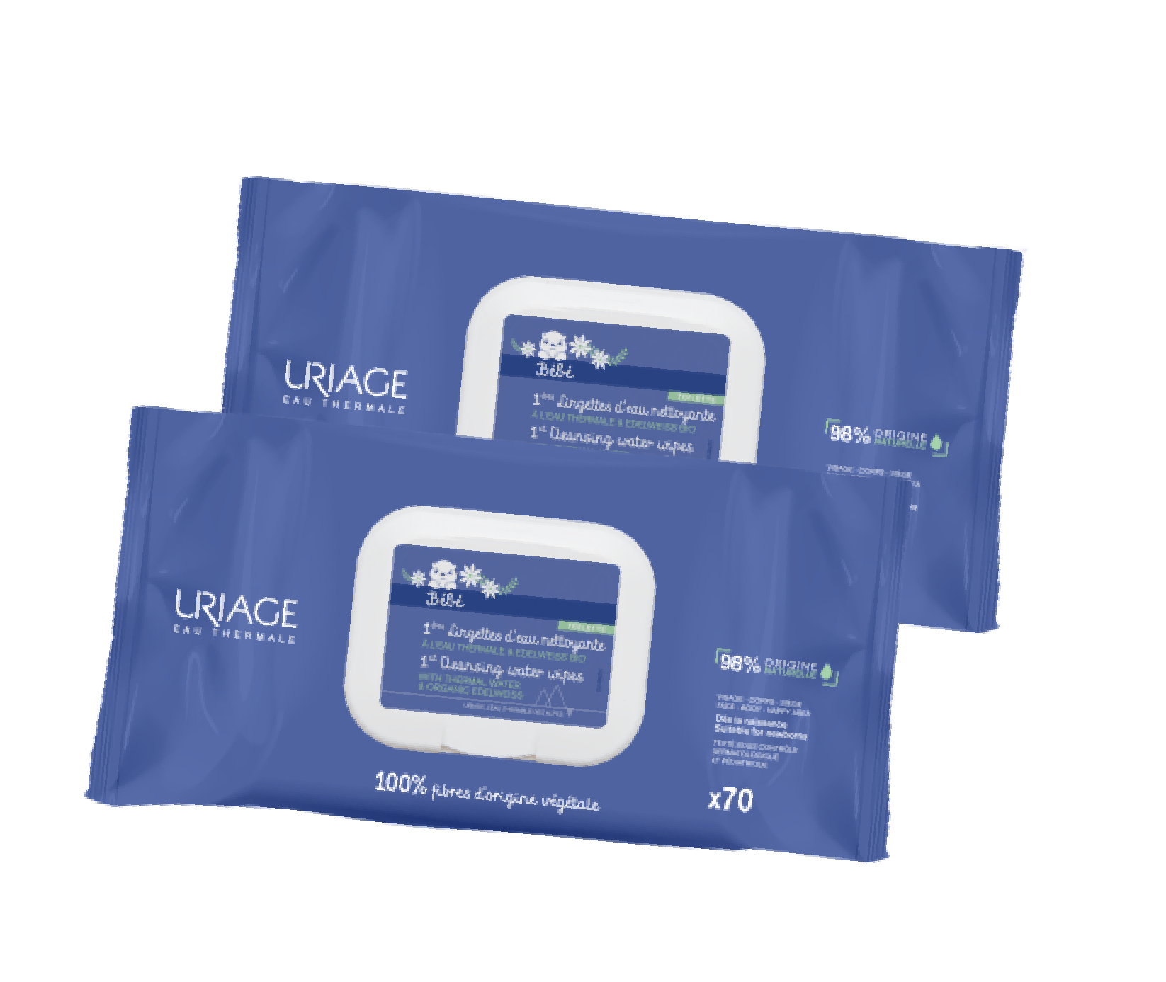 Uriage Bébé Toalhetes 1.º Toalhete - 70 unidades Duo